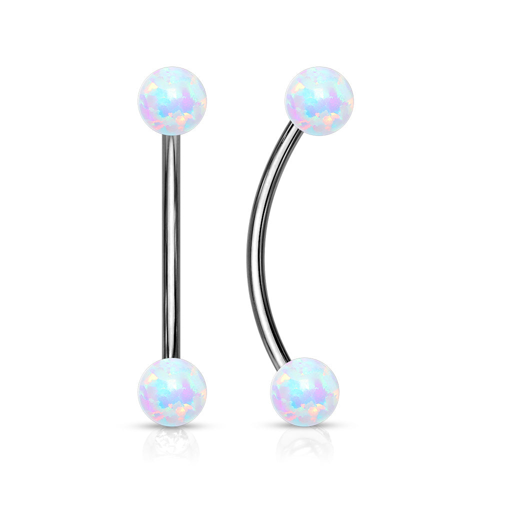 16G Surgical Steel Opal Ends for Snake Eye Piercings